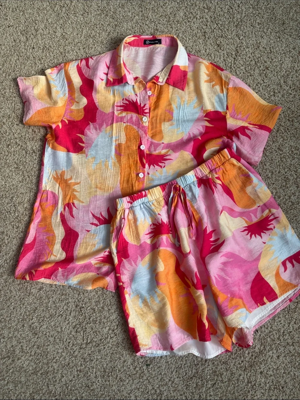 PRETTYGARDEN 2 piece set for Women Summer Clothes 2026 Printed Button Down Shirt